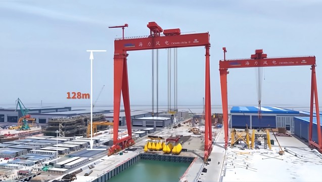 Serving the great country! Weite products are used to support the world's first set of double-girder 3600t gantry cranes