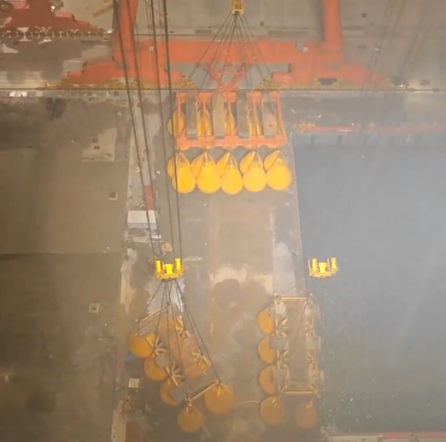 Serving the great country! Weite products are used to support the world's first set of double-girder 3600t gantry cranes