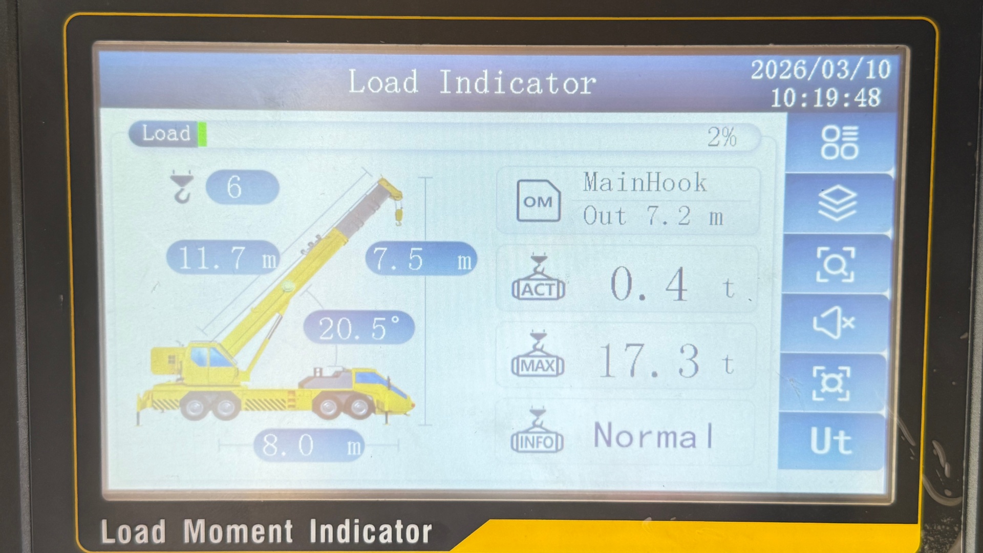 WTAU's WTL-A700 Hydraulic LMI System has been successfully Adapted to a Kobelco RK450 Crane and has received High Praise from Malaysian Client.