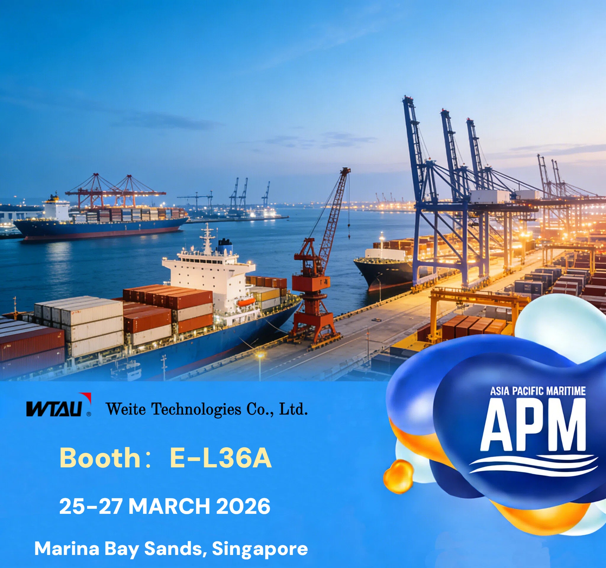 WTAU's International Division Debuts at Singapore APM 2026, Empowering Global Maritime Green Development with Intelligent Safety Equipment.
